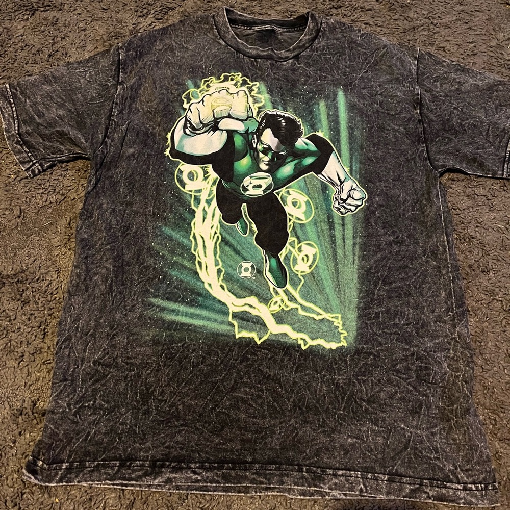 Green Lantern Graphic T-Shirt,‎ Faded Black, Superhero Design